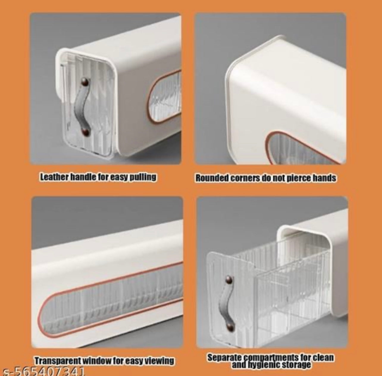 Socks Underwear Wall Mount Drawer
Organizer, Switchable 6 Cell Drawer
Acrylic Storage (Multicolor)