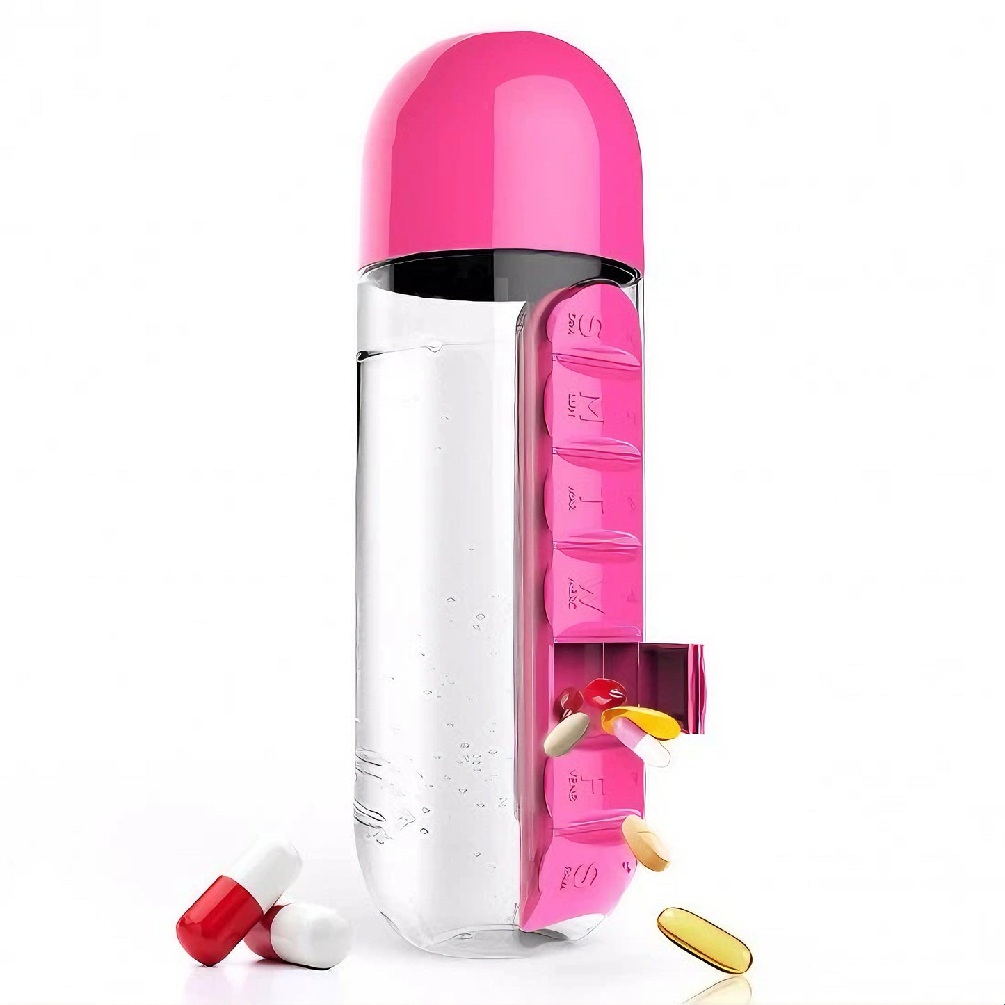 2-in-1 Smart Water Bottle with Built-In Pill Organizer | Travel & Daily Use