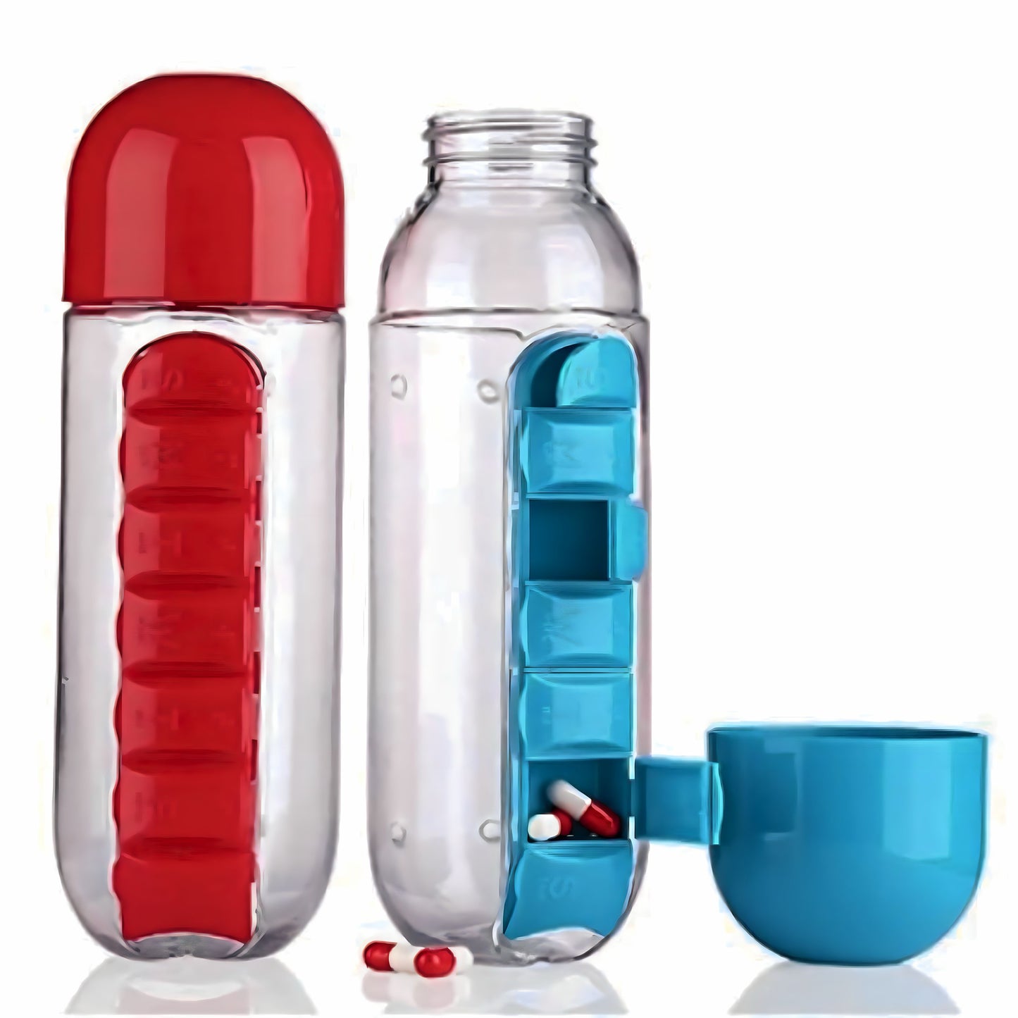 2-in-1 Smart Water Bottle with Built-In Pill Organizer | Travel & Daily Use