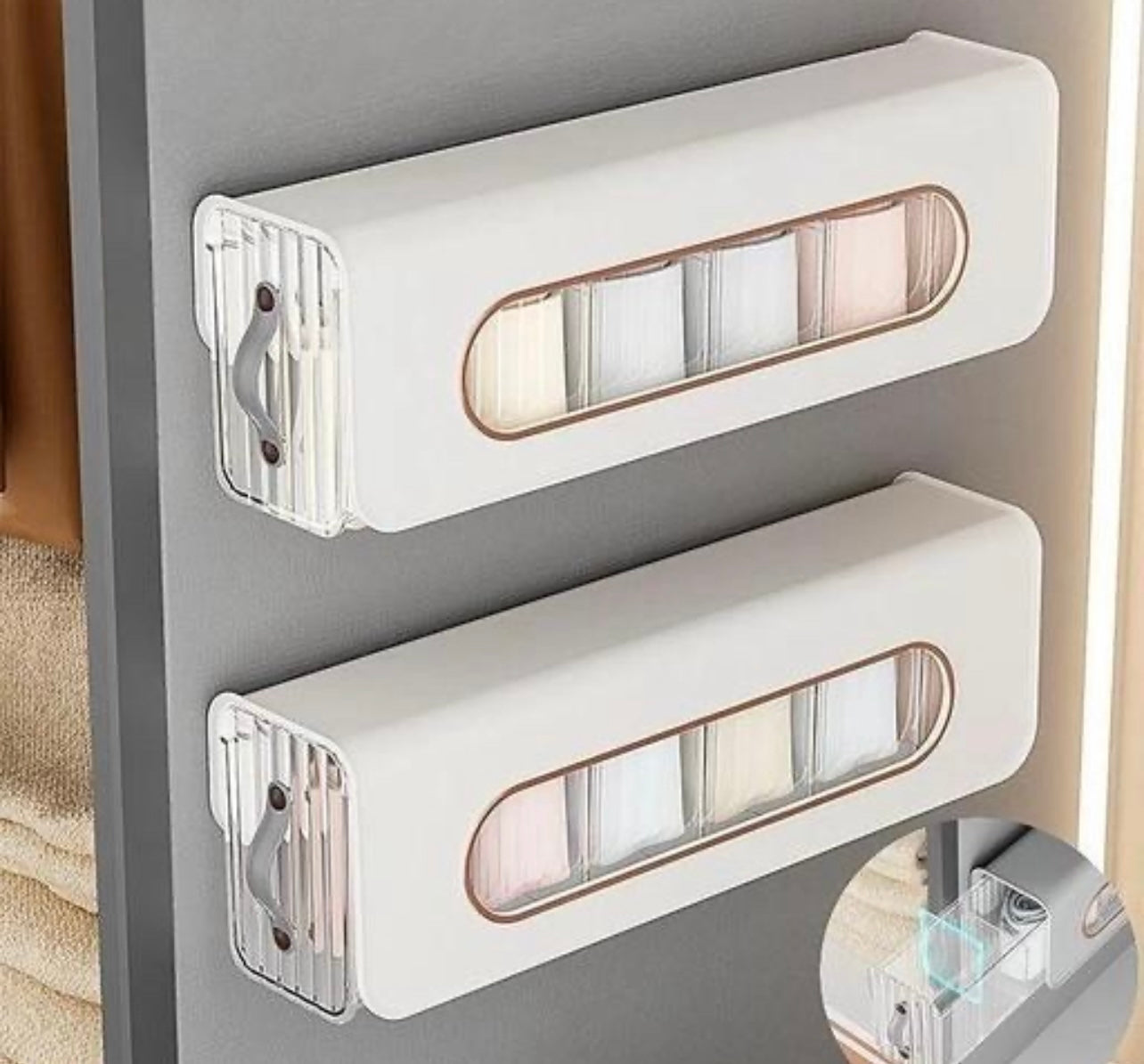 Socks Underwear Wall Mount Drawer
Organizer, Switchable 6 Cell Drawer
Acrylic Storage (Multicolor)