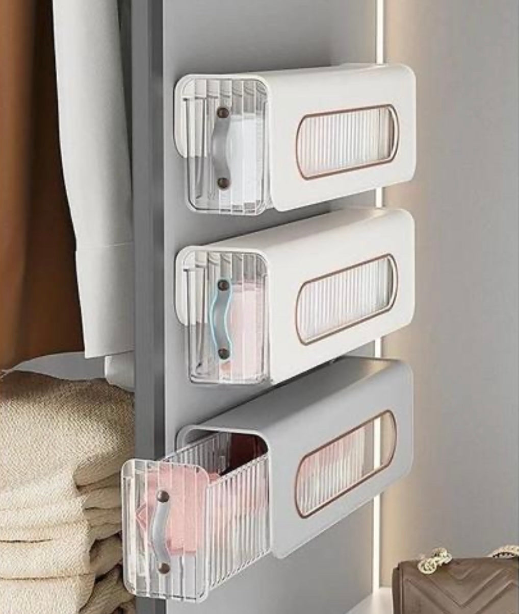 Socks Underwear Wall Mount Drawer
Organizer, Switchable 6 Cell Drawer
Acrylic Storage (Multicolor)